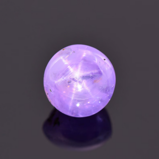 Excellent Large Purple Star Sapphire Cabochon from Sri Lanka, 8.22 cts., 10.5 mm., Round Shape