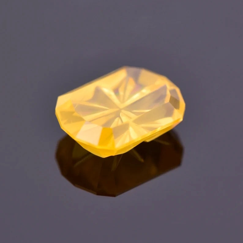 Incredible Canary Yellow Sapphire Gemstone from Sri Lanka, 1.62 cts., 8x6 mm., Fantasy Cut Grecian Shape