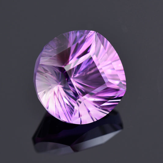 Amethyst, 10.43 cts., 13.9 mm, Concave Round, Purple, Arizona, Natural