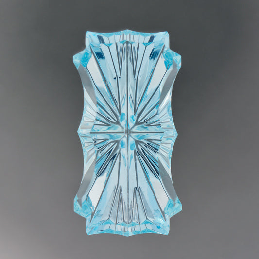 Aquamarine, 8.97 cts., 22.0x11.5 mm., Baroque Emerald Fantasy, Blue, Idaho, Natural