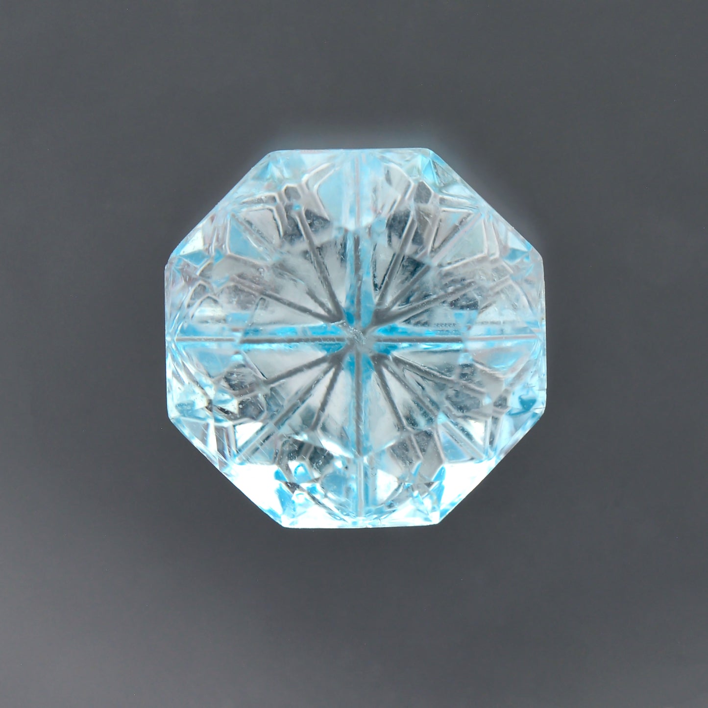 Aquamarine, 2.12 cts., 8.25 mm., Octagon Fantasy, Blue, Idaho