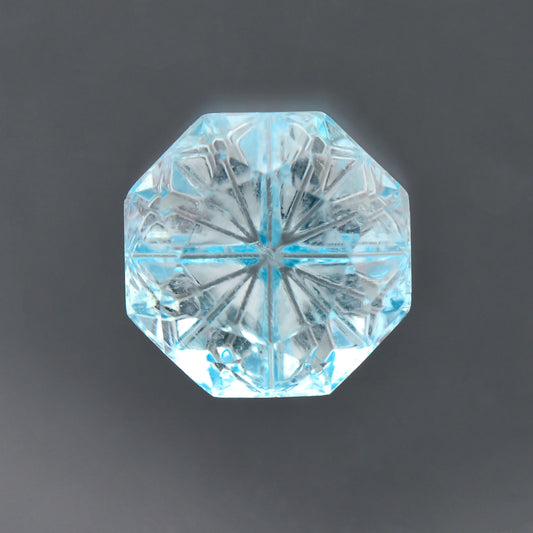 Aquamarine, 2.12 cts., 8.25 mm., Octagon Fantasy, Blue, Idaho