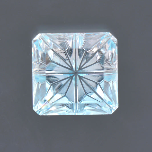 Aquamarine, 1.87 cts., 7.5x7.2 mm., Square Fantasy, Blue, Idaho