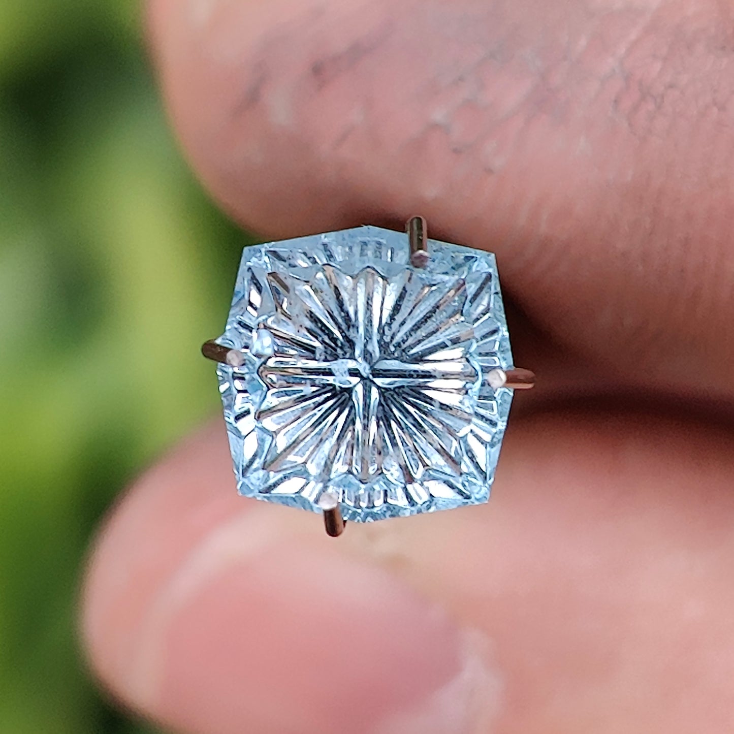 Aquamarine, 1.63 cts., 7.9x7.9 mm., Fantasy Square Cushion, Blue, Idaho, Natural
