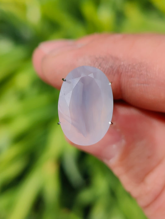 Chalcedony, 9.52 cts., 17.3x12.0 mm., Oval, Purple, Mexico, Natural