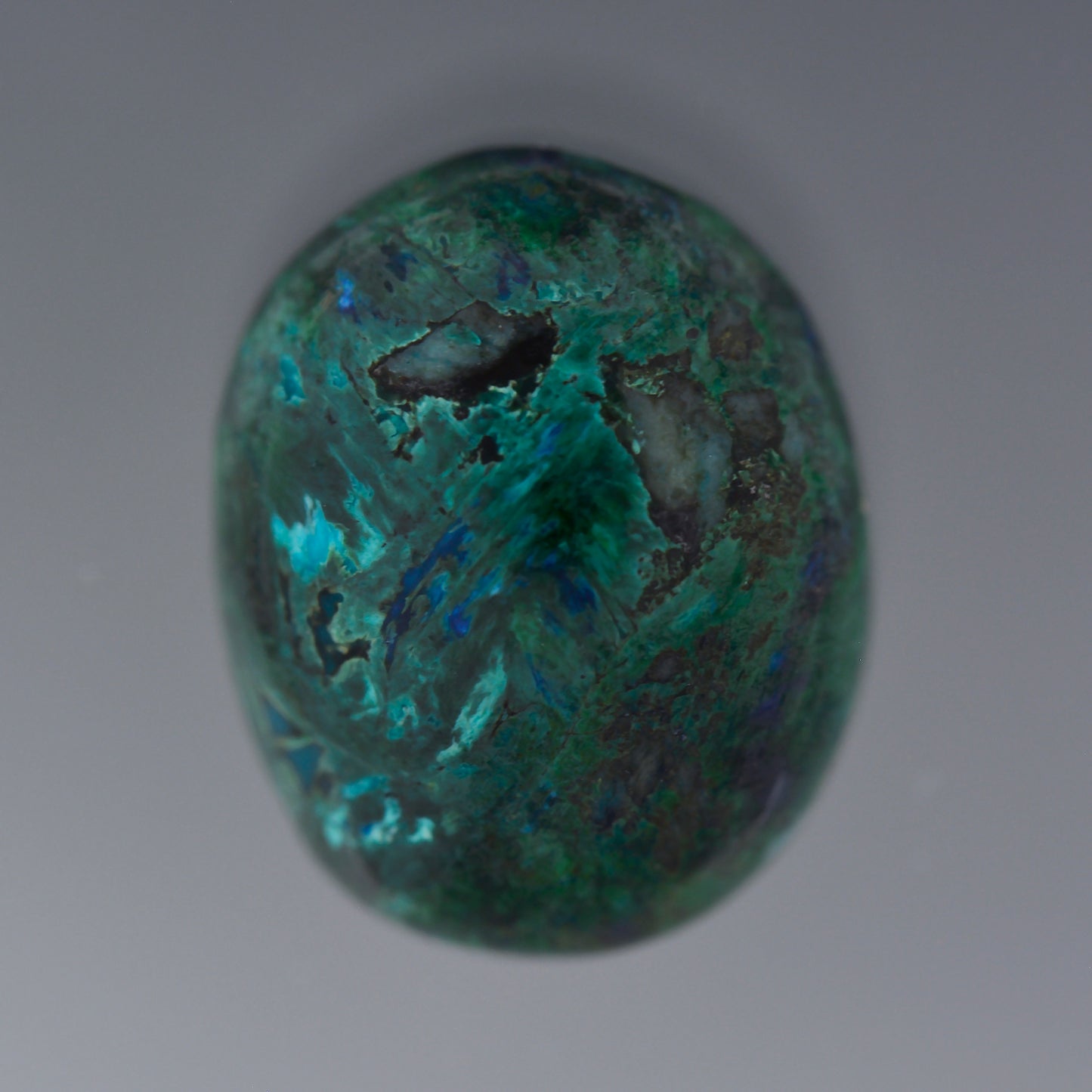 Chrysocolla with Malachite, 4.95 cts., 12.2 x 9.8 mm, Oval Cabochon, Blue, Green, Arizona, Natural