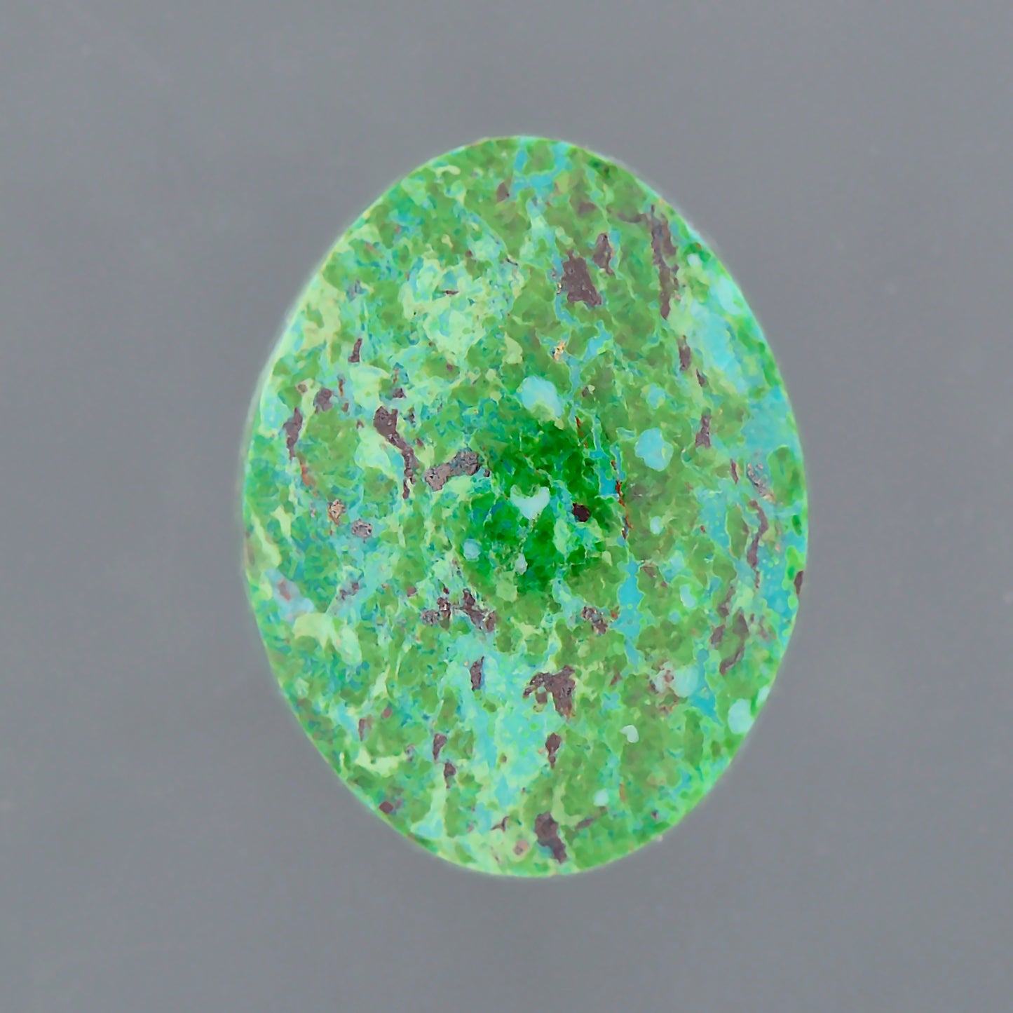 Chrysocolla with Malachite, 2.76 cts., 11.1 x 8.5 mm, Oval Cabochon, Green, Blue, Multicolor, Arizona, Natural