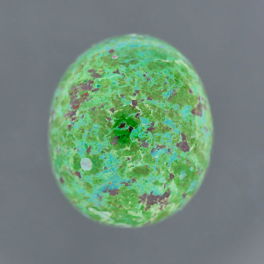Chrysocolla with Malachite, 6.08 cts., 11.9 x 10.1 mm, Oval Cabochon, Green, Blue, Multicolor, Arizona, Natural