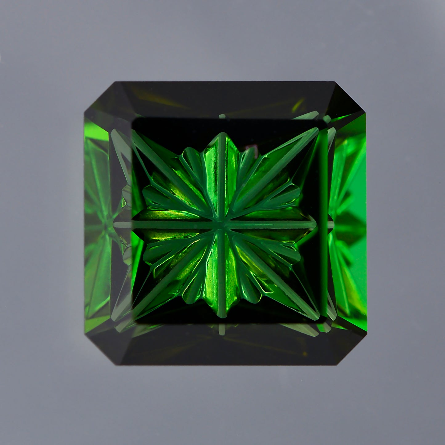 Excellent Green Tourmaline Gemstone from Brazil, 3.50 cts., 9.7x3.6 mm., Fantasy Cut Asscher Shape