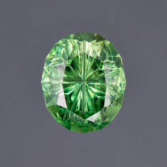 Demantoid Garnet, 2.30 cts., 9.0x7.5 mm., Oval Fantasy, Green, Namibia