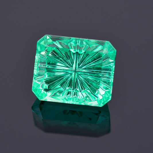 Emerald, 7.23 cts., 12.7x10.5x5.9  mm., Fantasy Emerald, Green, Colombia, Natural