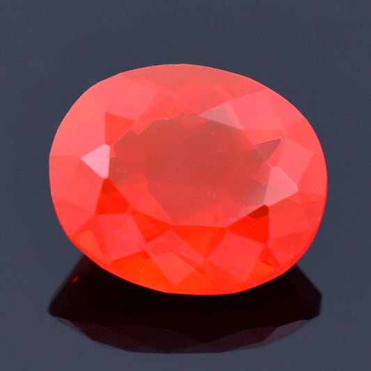 Fire Opal, 1.79 cts., 9.8x8.1 mm., Oval, Orange, Mexico, Natural