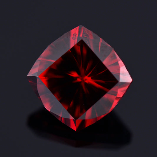 Garnet, 2.15 cts., 6.9 mm, Concave Square, Red, Tanzania, Natural