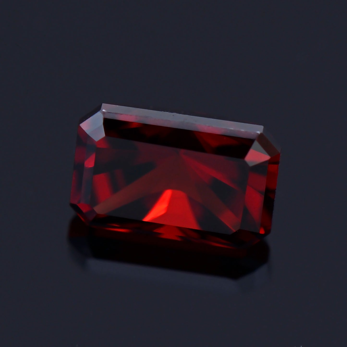 Umba Garnet, 0.94 cts., 6.0 x 3.9 mm, Emerald Cut, Red, Tanzania, Natural
