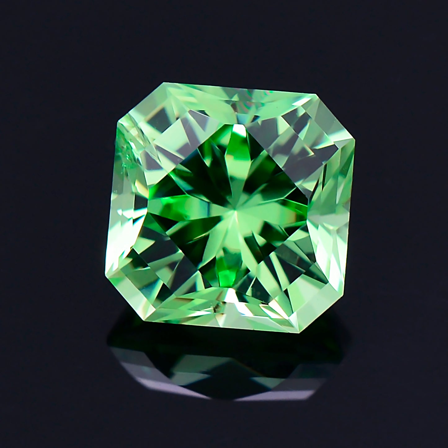 Grossular Garnet, 1.91 cts., 6.7x5.1 mm., Asscher, Green, Tanzania, Natural