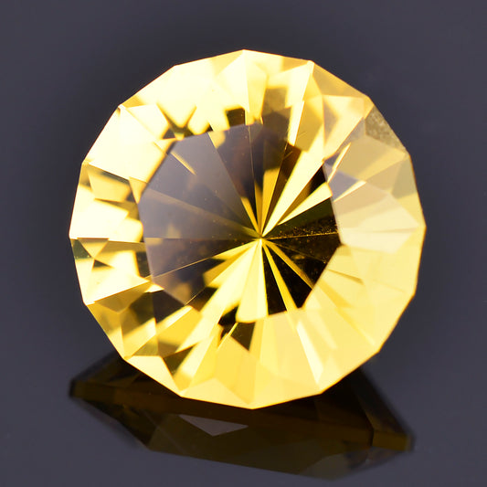 Heliodor Beryl, 5.98 cts., 12 mm., Round, Yellow, Brazil, Heated