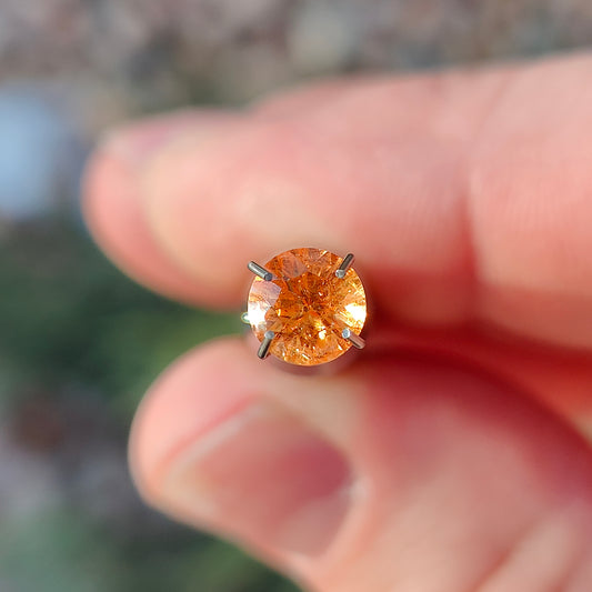 Spessartine Garnet, 1.21 cts., 6.1 mm., Concave Round, Orange, Nigeria, Natural
