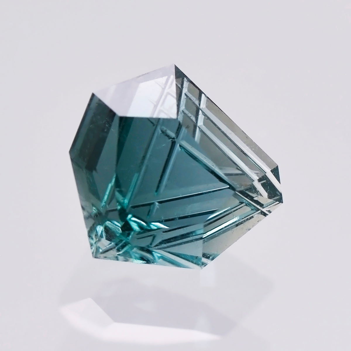 Indicolite Tourmaline, 10.35 cts., 14.1x13.7 mm, Fantasy Freeform, Blue, Brazil, Natural