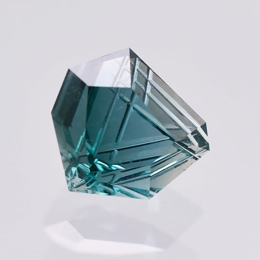 Indicolite Tourmaline, 10.35 cts., 14.1x13.7 mm, Fantasy Freeform, Blue, Brazil, Natural