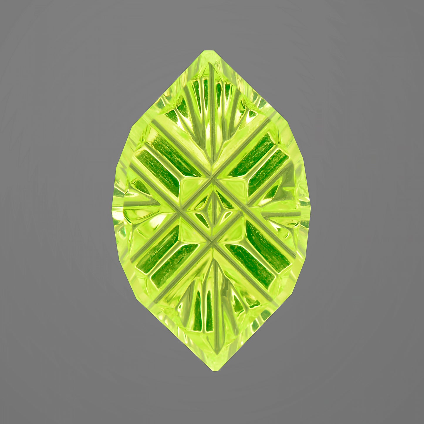 LuAG Garnet, 3.68 cts., 12.4 x 7.7 mm, Fantasy Marquise, Green, Lab Grown