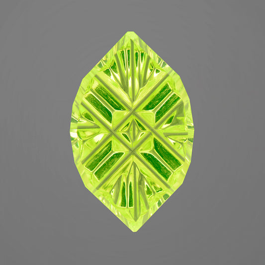 LuAG Garnet, 3.68 cts., 12.4 x 7.7 mm, Fantasy Marquise, Green, Lab Grown