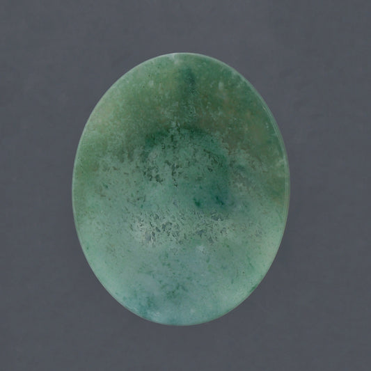 Moss Agate, 20.64 cts., 24.9 x 19.4 mm, Oval Cabochon, Green, Montana, Natural