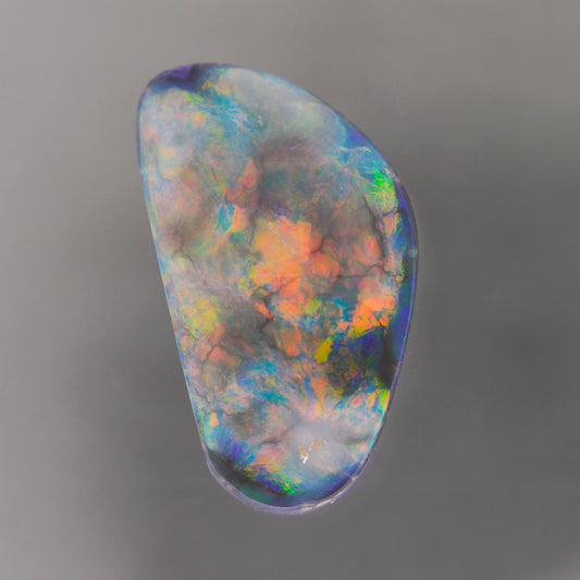 Semi Black Opal, 5.62 cts., 19.3x10.8 mm., Freeform Cabochon, Australia, Natural