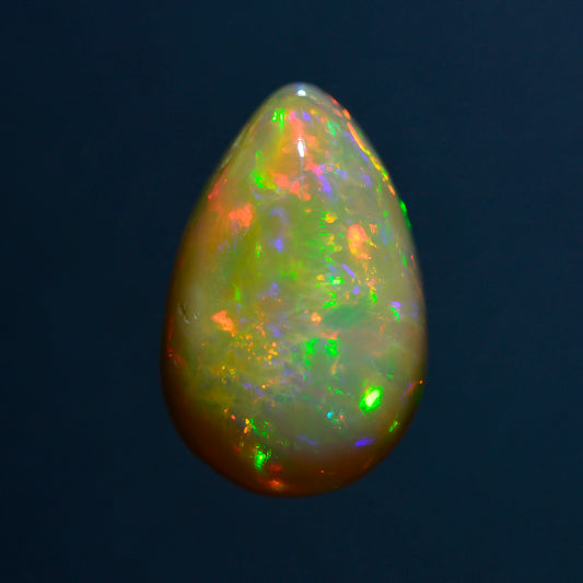 Opal, 3.10 cts., 13.7 x 8.7 mm, Cabochon Pear, Yellow, Ethiopia, Natural