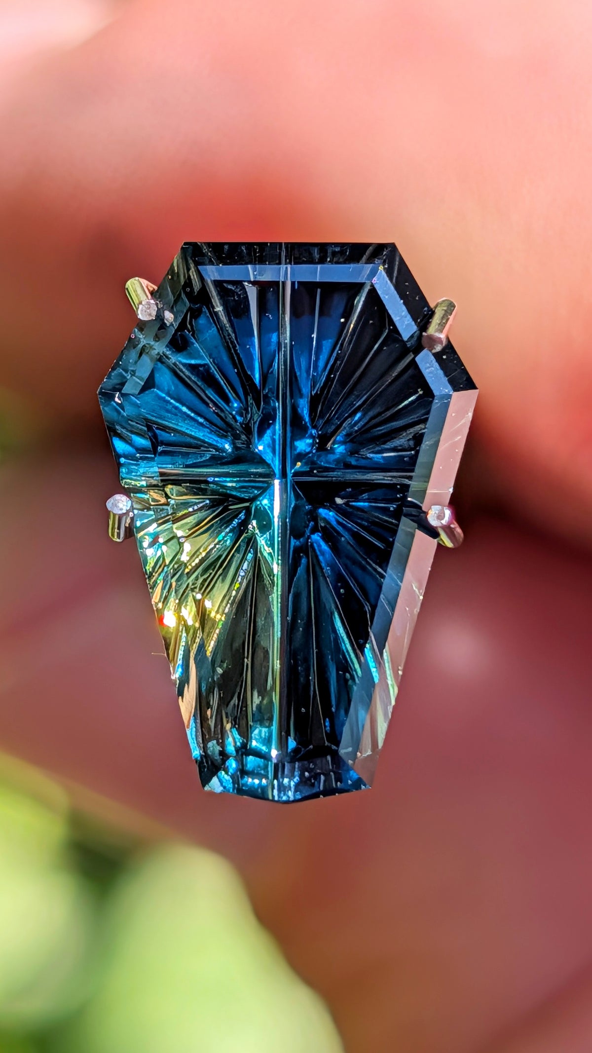 Parti Sapphire, 4.41 cts., 13.5x9.0 mm, Fantasy Coffin, Blue, Yellow, Bicolor, Australia, Natural