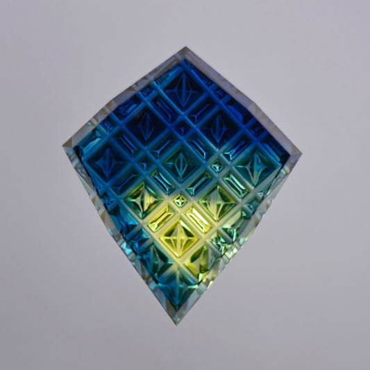 Parti Sapphire, 4.70 cts., 15.8x13.6 mm, Fantasy Kite, Blue, Yellow, Bicolor, Australia, Natural