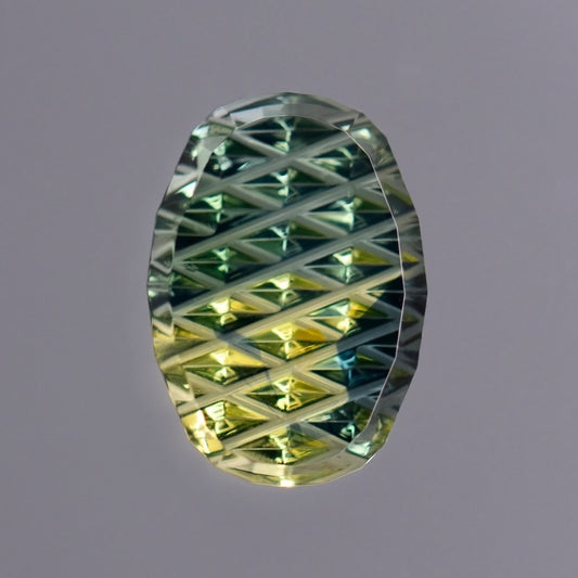 Parti Sapphire, 0.95 cts., 8.1x5.8 mm, Fantasy Oval, Teal, Yellow, Bicolor, Australia, Natural