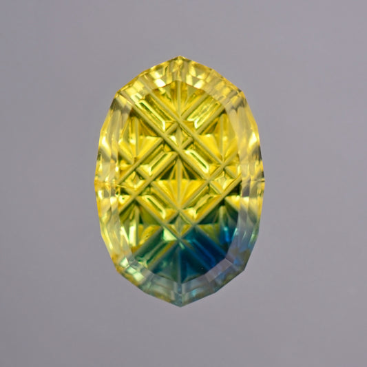 Parti Sapphire, 3.11 cts., 11.7x8.0 mm, Fantasy Oval, Blue, Yellow, Bicolor, Australia, Natural