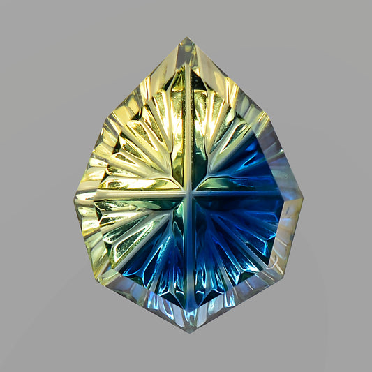 Parti Sapphire, 1.19 cts., 8.6 x 6.6 mm, Fantasy Pear, Bicolor, Blue, Yellow, Australia, Natural