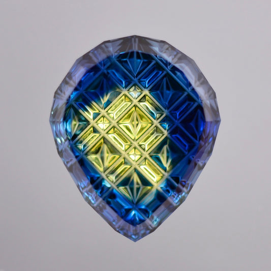 Parti Sapphire, 4.37 cts., 13.6x11.3 mm, Fantasy Pear, Blue, Yellow, Bicolor, Australia, Natural