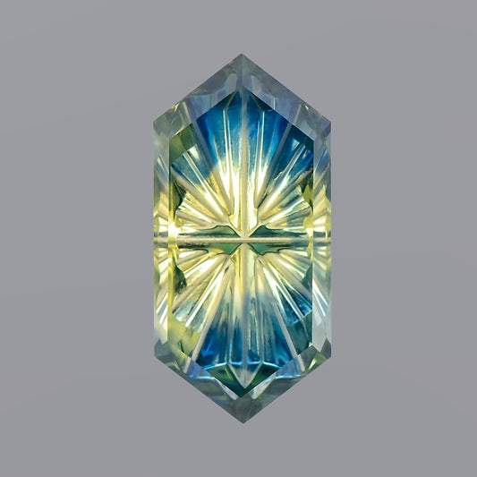 Parti Sapphire, 1.06 cts., 9.9 x 4.7 mm, Fantasy Rupee, Bicolor, Blue, Yellow, Australia, Natural