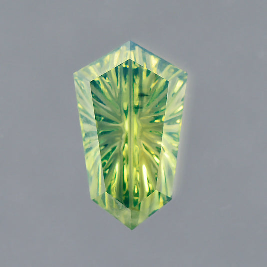 Parti Sapphire, 1.29 cts., 8.8x5.3 mm., Shield Fantasy, Tricolor, Blue, Green, Yellow, Australia, Natural