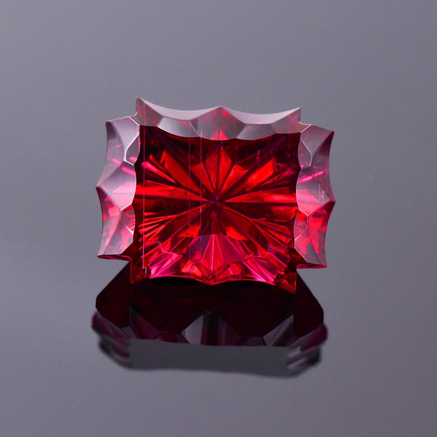 Rubellite Tourmaline, 10.62 cts., 15x12 mm., Emerald Baroque Fantasy, Red, Brazil, Natural