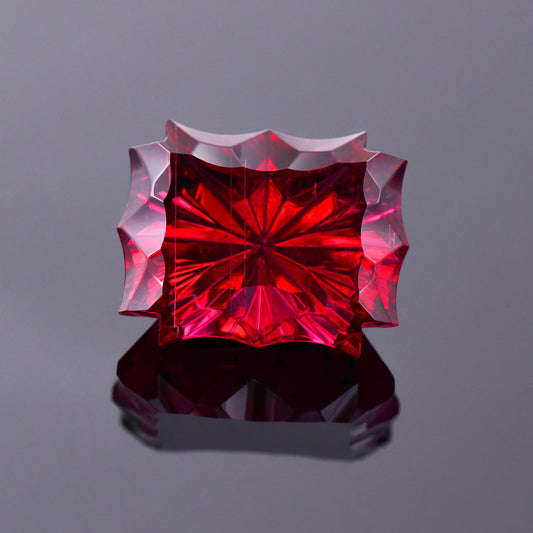 Rubellite Tourmaline, 10.62 cts., 15x12 mm., Emerald Baroque Fantasy, Red, Brazil, Natural