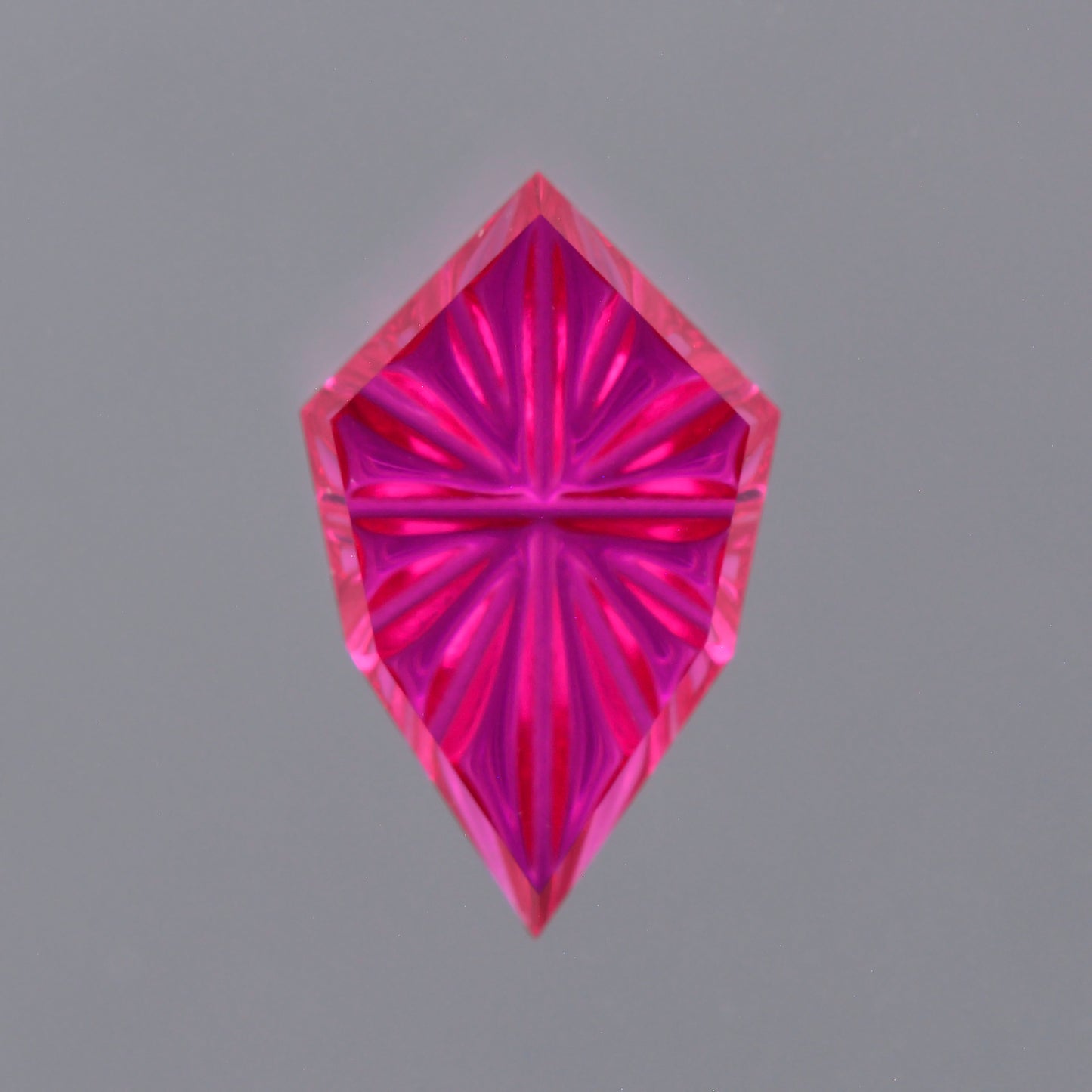 LAB Ruby, 0.61 cts., 8.6 x 5.3 mm, Fantasy Kite, Red, Lab Grown