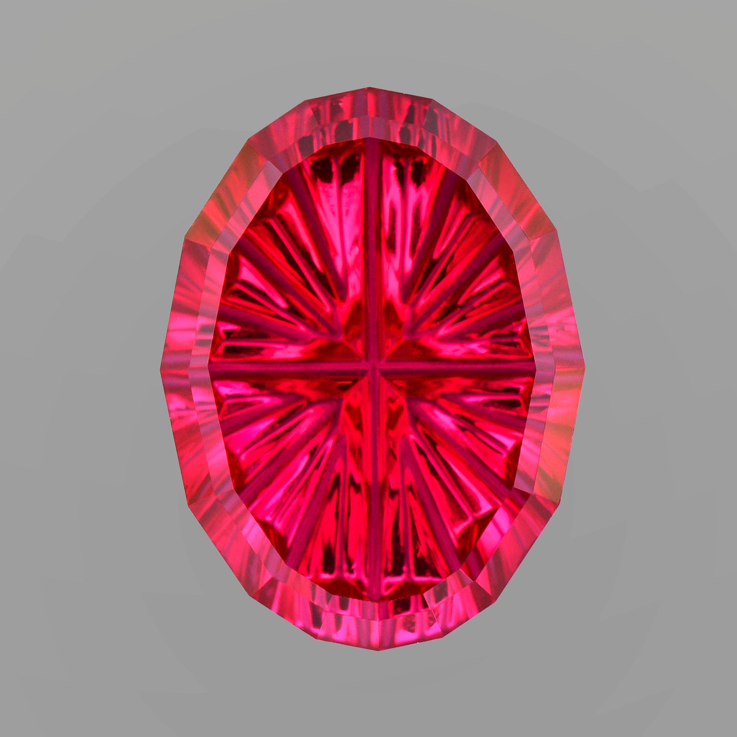 LAB Grown Ruby, 3.76 cts., 10.7 x 8.1 mm., Fantasy Oval, Red