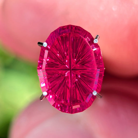 LAB Grown Ruby, 3.76 cts., 10.7 x 8.1 mm., Fantasy Oval, Red