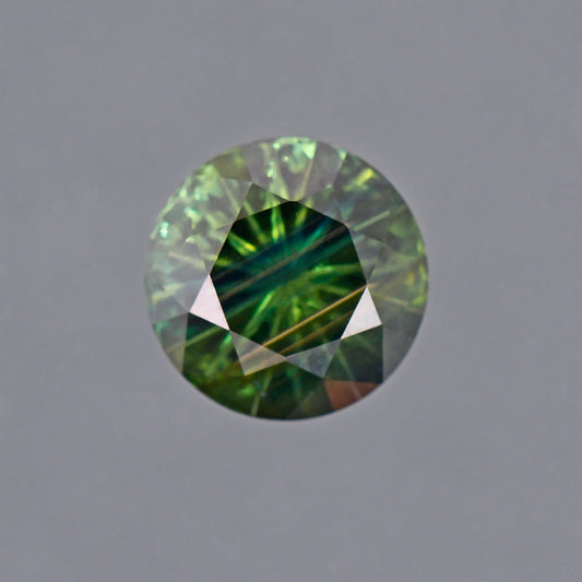 Rutile Sapphire, 2.43 cts., 8.0 mm., Fantasy Round, Bicolor, Green, Blue, Thailand, Natural