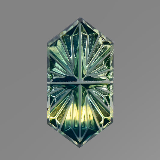 Parti Sapphire, 0.67 cts., 8.9x4.5 mm., Rupee Fantasy, Bicolor, Blue, Yellow, Australia, Natural