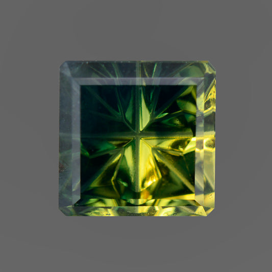 Parti Sapphire, 1.01cts., 5.1 mm., Square Fantasy, Bicolor, Blue, Yellow, Australia, Natural