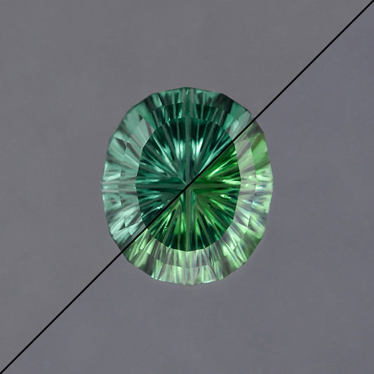 Sapphire, 2.62 cts., 8.7x7.5 mm., Fantasy Oval, Color Shift, Teal, Green, Madagascar, Natural