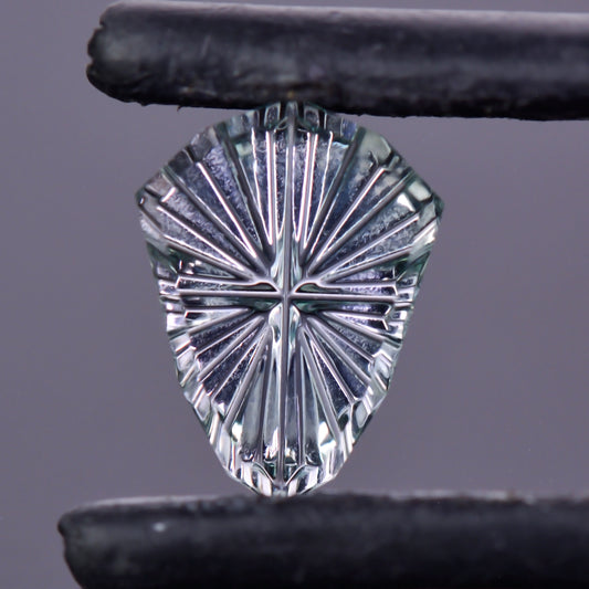Sapphire, 1.04 cts., 9.2x6.8 mm., Shield Fantasy, Silver, Purple, Montana