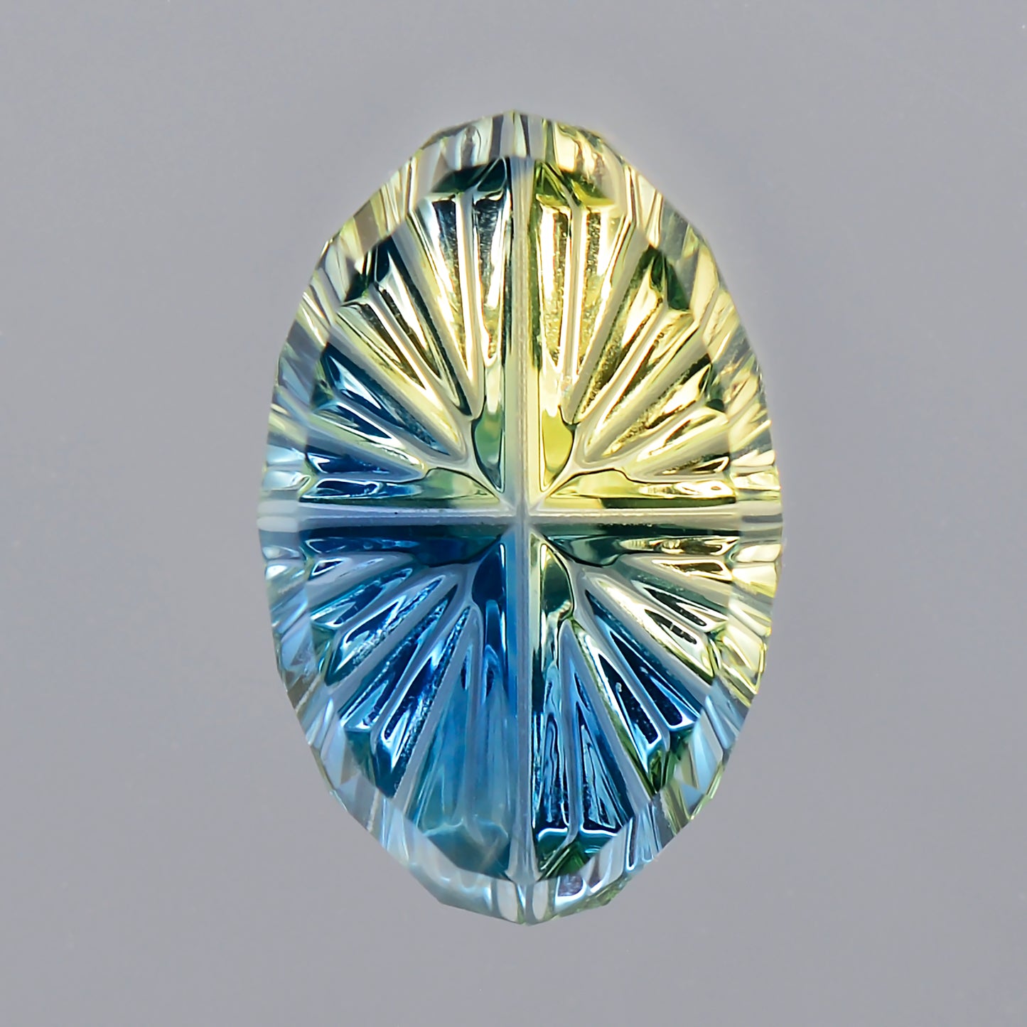 Parti Sapphire, 1.03 cts., 8.2 x 5.3 mm, Fantasy Oval, Blue, Yellow, Bicolor, Australia, Natural