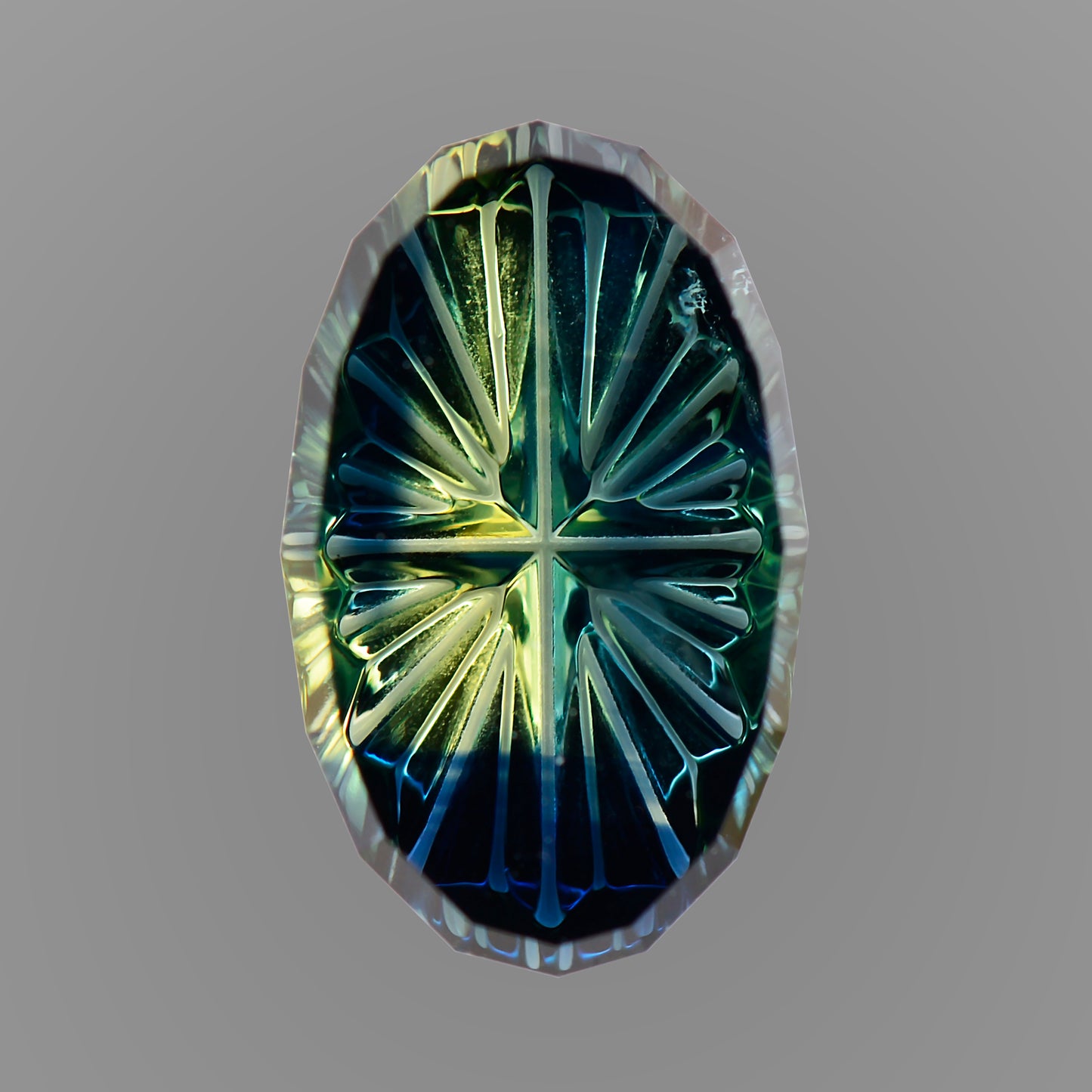 Parti Sapphire, 1.10 cts., 8.5 x 5.2 mm, Fantasy Oval, Blue, Yellow, Bicolor, Australia, Natural