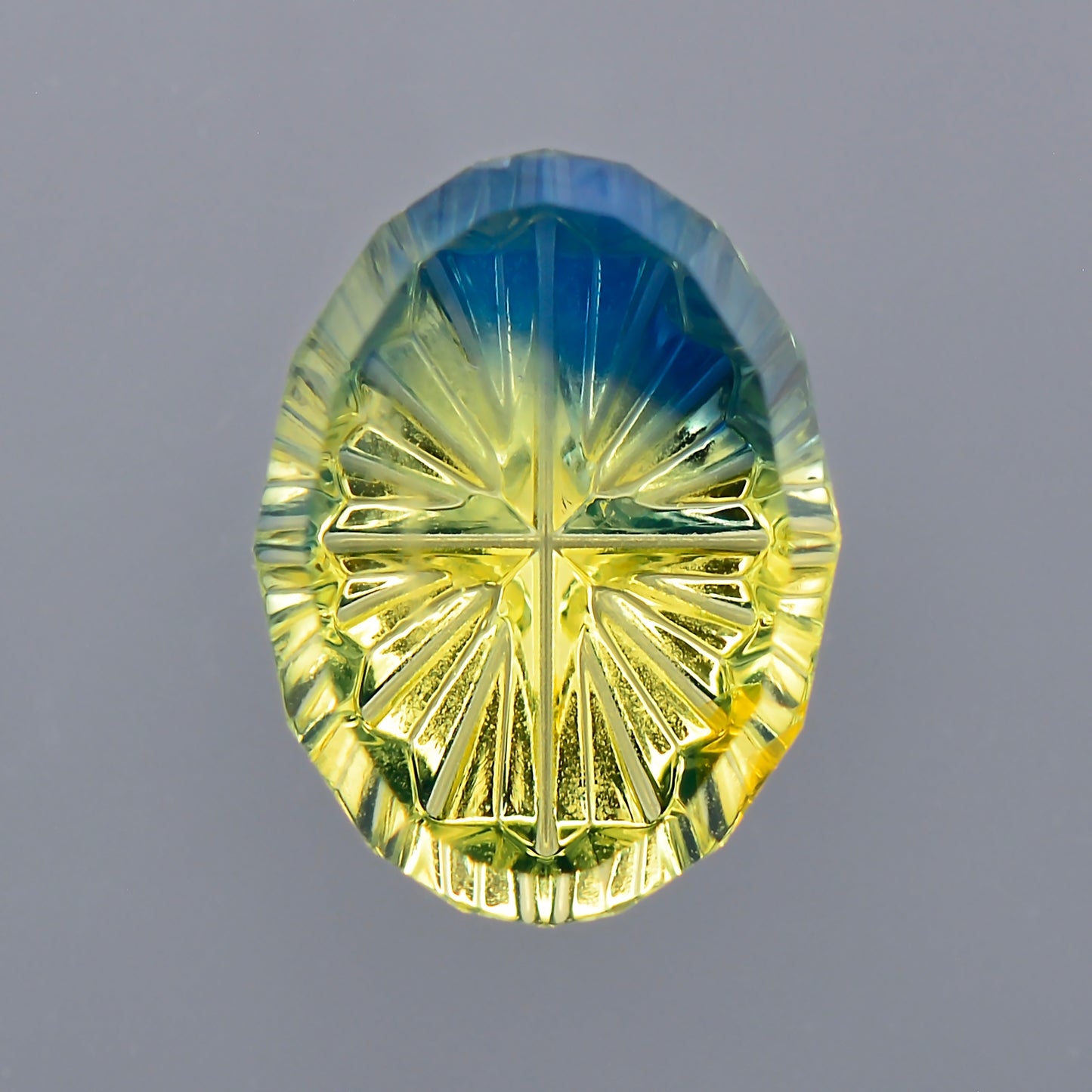 Parti Sapphire, 1.25 cts., 7.4 x 5.5 mm, Fantasy Oval, Blue, Yellow, Bicolor, Australia, Natural