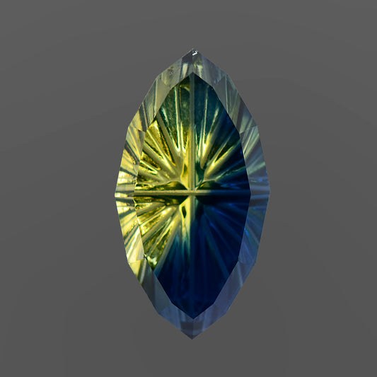 Parti Sapphire, 1.04 cts., 9.0 x 4.8 mm, Fantasy Marquise, Blue, Yellow, Bicolor, Australia, Natural
